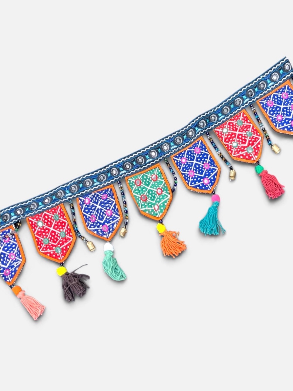 Multicolor Embroidered Flag and Bell Garland by World Market
